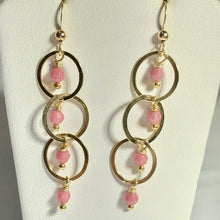 Load image into Gallery viewer, Rare Faceted Pink Rhodonite 14Kgf Earrings 309011 - PremiumBead Alternate Image 3
