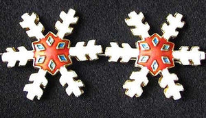 2 Peach Cloisonne Snowflake Centerpiece 30x27x4mm Beads 8638A - PremiumBead Primary Image 1