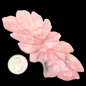 Hand Carved Pink Peruvian Opal Flower Semi Precious Stone Bead | 183.4cts |