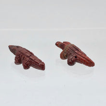 Load image into Gallery viewer, Red Gators 2 Carved Jasper Alligator Beads | 28x11x7mm | Red - PremiumBead Alternate Image 8
