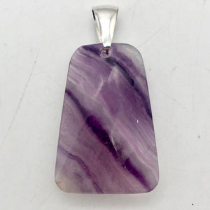 Striped Lavender Fluorite & Sterling Silver Trapezoid Pendant