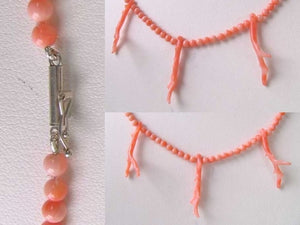 AAA Natural Salmon Branch Coral & Sterling Silver 18 inch Necklace 202600 - PremiumBead Primary Image 1