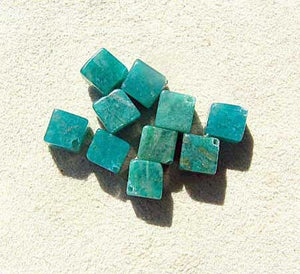4 Natural Russian Amazonite Diagonal Cube Beads 7396 - PremiumBead Primary Image 1