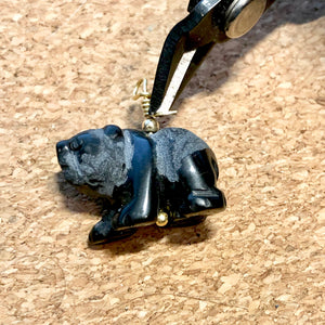 Adorable! Carved Onyx Panda Bear 14Kgf Pendant | 19x14x10mm (Panda) 4mm (Bail Opening) | Black - PremiumBead Alternate Image 8