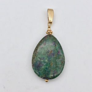 Natural Ruby Zoisite and 14K Gold Filled Pendant, 2", Green/Red 507162C - PremiumBead Alternate Image 4