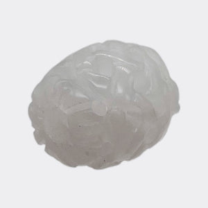 Jade AAA Carved Barrel Bead | 16x14mm | White | 1 Bead |