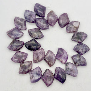 Natural Lepidolite Fan Bead Half-Strand | 25x18x6mm | Purple | Fan | 11 beads | - PremiumBead Alternate Image 8