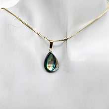Load image into Gallery viewer, Abalone 14K Gold Filled Drop Pendant | 1&quot; Long | Blue |
