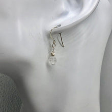 Load image into Gallery viewer, Crystal Carved Lotus Sterling Silver Drop Earrings| 1&quot; Long | Clear | 1 Earrings
