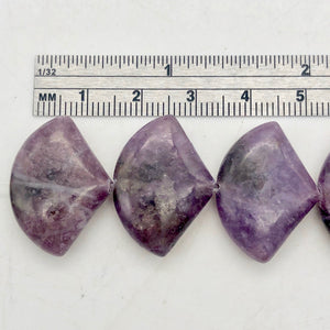 Natural Lepidolite Fan Bead Half-Strand | 25x18x6mm | Purple | Fan | 11 beads | - PremiumBead Alternate Image 4