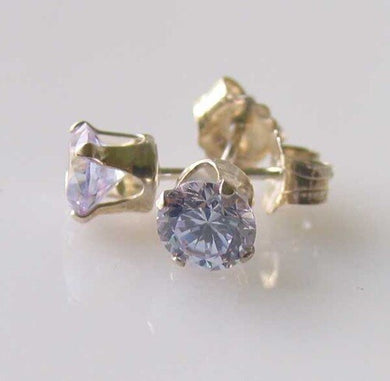 Shine 5mm Lilac Cubic Zircon Silver Earrings 10147F - PremiumBead Primary Image 1