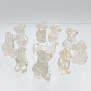 Fluttering Clear Quartz Dog Figurine/Worry Stone | 20x12x10mm | Clear - PremiumBead Alternate Image 9