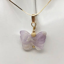 Load image into Gallery viewer, Flutter Carved Light Purple Amethyst Butterfly 14K Gold Filled Pendant 509256AMG - PremiumBead Alternate Image 3

