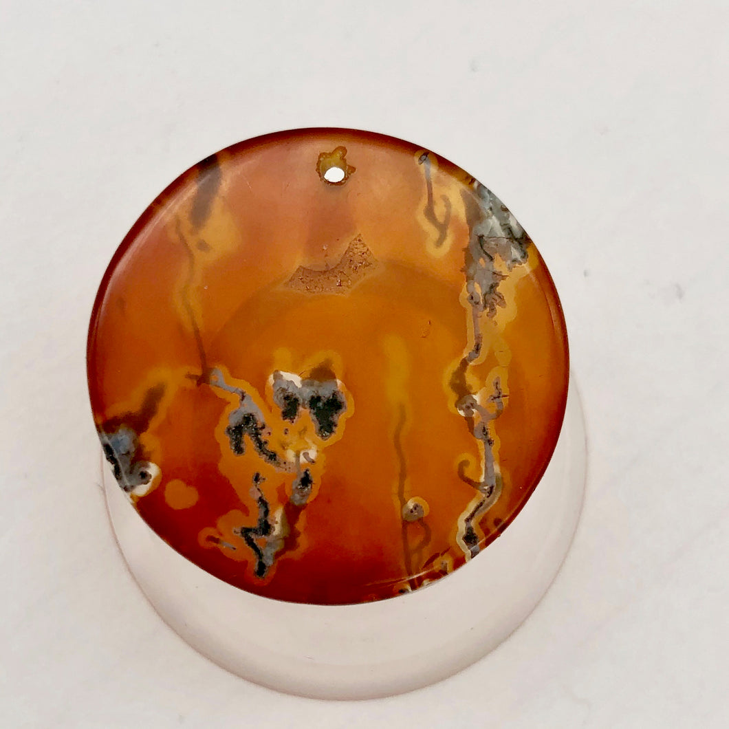 Orange Limbcast Pendant Bead - Halloween skies | 27x3mm | Orange | Round | - PremiumBead Primary Image 1
