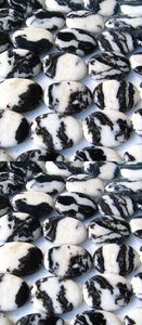 1 Black & White Zebra Agate Oval Bead 008612 - PremiumBead Alternate Image 2