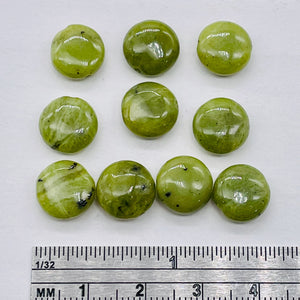 10 Premium Speckle Nephrite 10x5mm Jade Beads 10261