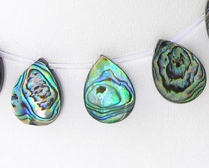 Three (3) Beads of Scenic Abalone 20x15mm Pear Pendants 4620 - PremiumBead Primary Image 1