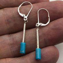 Load image into Gallery viewer, Charming Designer Natural Untreated Turquoise Earrings Sterling Silver| 2&quot; Long| - PremiumBead Alternate Image 4
