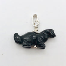 Load image into Gallery viewer, Obsidian Diplodocus Dinosaur with Sterling Silver Pendant 509259OBS | 25x11.5x7.5mm (Diplodocus), 5.5mm (Bail Opening), 7/8&quot; (Long) | Black - PremiumBead Alternate Image 3
