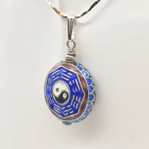 Beautiful Cloisonn‚Äö√Ñ√∂‚àö√ë‚àö‚àÇ‚Äö√†√∂‚Äö√Ñ‚Ä†‚Äö√†√∂‚Äö√†√á¬¨¬®¬¨¬Æ¬¨¬®¬¨¬© Yin Yang and I Ching Sterling Silver Pendant 510865S - PremiumBead Alternate Image 3