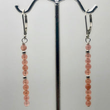 Load image into Gallery viewer, Stiletto Gem Quality Rhodochrosite Drop Silver Lever Back Earrings - PremiumBead Alternate Image 7
