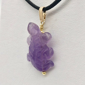 Charming Carved Natural Amethyst Lizard and 14K Gold Filled Pendant 509269AMG - PremiumBead Alternate Image 4