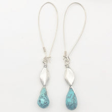 Load image into Gallery viewer, Natural Blue Turquoise and Sterling Silver Earrings And Pendant Set
