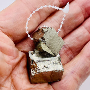 Pyrite Free Form Pendant Bead| 40x22x17 | Gold | 1 Bead |