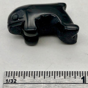 Hand Carved Onyx Orca Whale Figurine Worry Stone | 23x12.5x8mm | Black