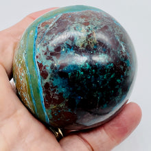 Load image into Gallery viewer, Chrysocolla Cuprite Scry Crystal Round Sphere | 65mm | Blue/Copper | 1 Sphere |
