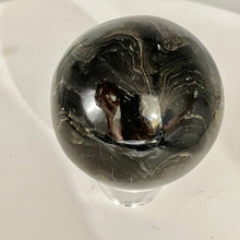 Load image into Gallery viewer, Stromatolite Scry Crystal Round Meditation Sphere | 55mm | Bronze/Black | 1 |
