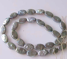 Load image into Gallery viewer, Platinum Green Oval Coin Pearl 8&quot; Strand 9948HS - PremiumBead Alternate Image 2
