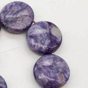 Three Beads of Rare Purple Charoite 16x6mm Coin Beads 10254 - PremiumBead Primary Image 1