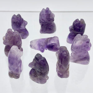 Howling 2 Carved Amethyst Wolf / Coyote Beads | 21x11x8mm | Purple - PremiumBead Alternate Image 11