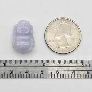 24.7cts Hand Carved Buddha Lavender Jade Pendant Bead | 21x14.5x9mm | Lavender - PremiumBead Alternate Image 2