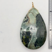 Load image into Gallery viewer, Wow Tsunami Sediment Stone Wire Wrap Pendant | 55x35mm | Deep Green |
