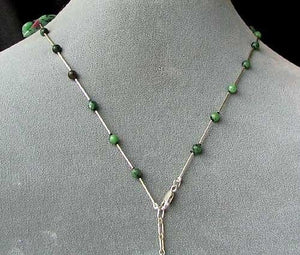 Designer Ruby Zoisite Drop & 925 Sterling Silver 18-21 inch Necklace 6337 - PremiumBead Alternate Image 4