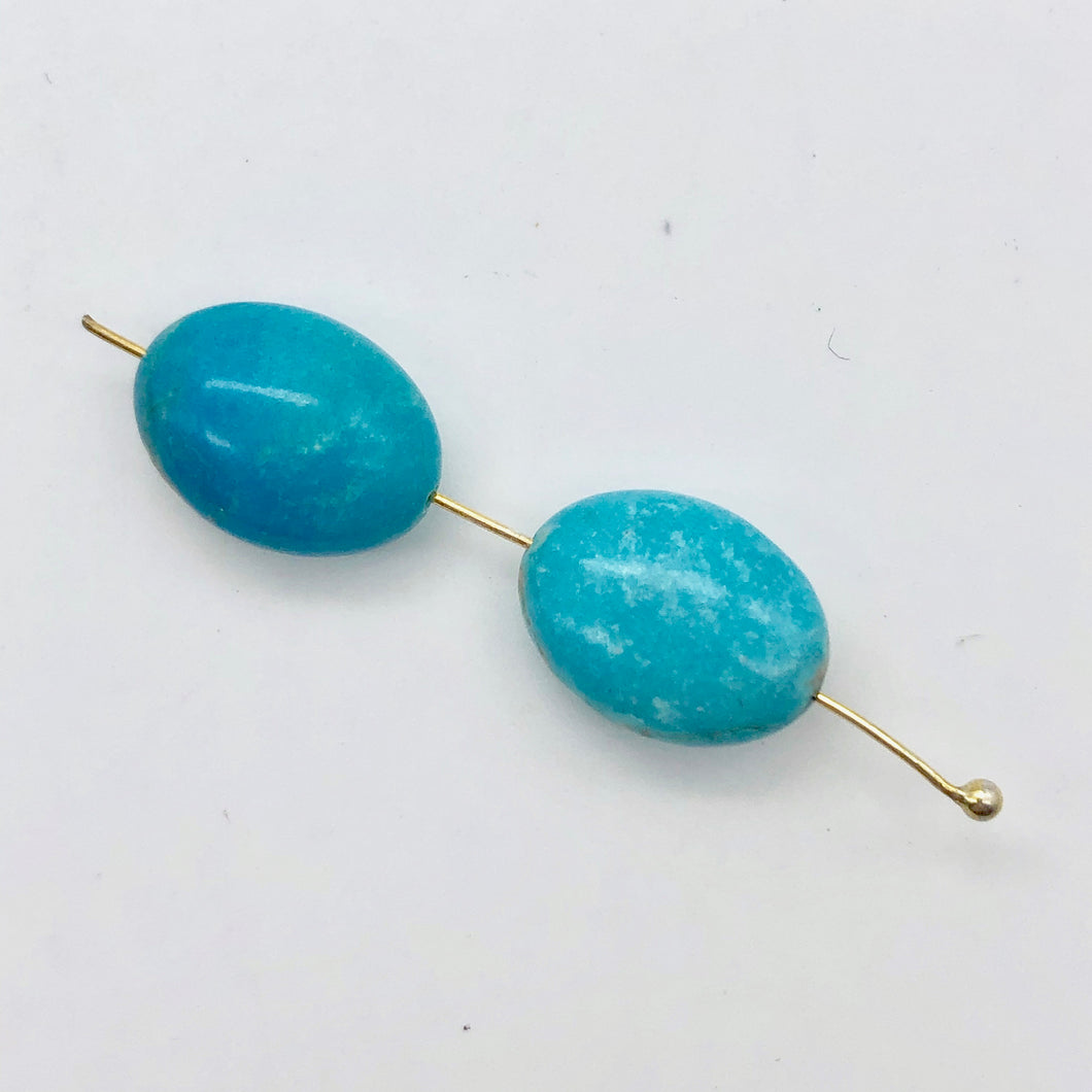 Two Sky Blue 16x12x8mm Skipping Stone Beads - PremiumBead Primary Image 1