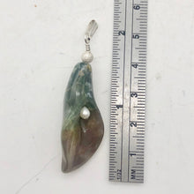 Load image into Gallery viewer, Lily! Fancy Jasper Carved Flower Sterling Silver Pendant | 2&quot; Long | Purple | - PremiumBead Alternate Image 3

