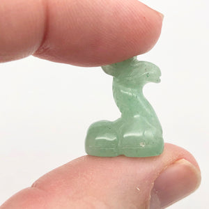 Graceful 2 Carved Aventurine Giraffe Beads | 20.5x16.5x9mm | Green - PremiumBead Alternate Image 6