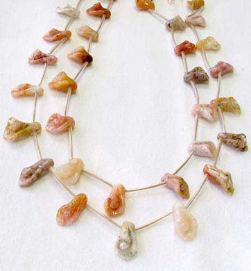3 Speckled Peach Chalcedony Rose Bud Beads 009219 - PremiumBead Primary Image 1