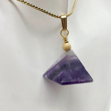 Load image into Gallery viewer, Contemplation Amethyst Pyramid and 14k Gold Filled Pendant | 1 3/8&quot; Long - PremiumBead Primary Image 1
