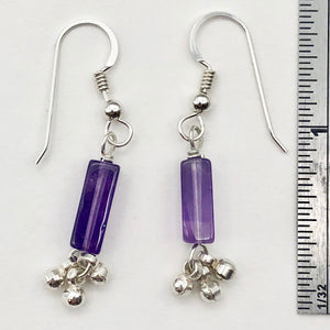 Enchanting Amethyst & Sterling Silver Earrings!|4x4x12mm Amethyst| 1 1/2" Long| - PremiumBead Alternate Image 3