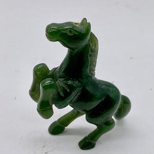 Jade Carved Soaring Prancing Horse | 2 1/4" Long | Green | 1 Figurine |