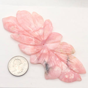 Hand Carved Pink Peruvian Opal Flower Semi Precious Stone Bead | 183.4cts | - PremiumBead Primary Image 1