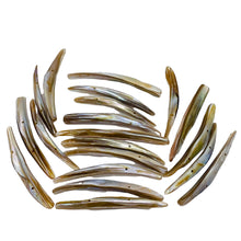 Load image into Gallery viewer, 20 Bronze Mussel Shell Double Drill Plank Beads 008096
