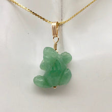 Load image into Gallery viewer, Aventurine Frog Pendant Necklace | Semi Precious Stone Jewelry | 14k Pendant - PremiumBead Alternate Image 9
