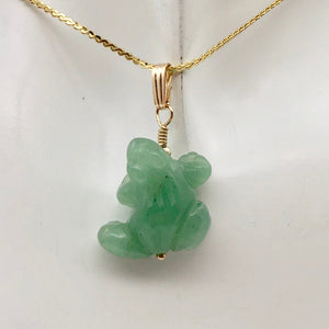 Aventurine Frog Pendant Necklace | Semi Precious Stone Jewelry | 14k Pendant - PremiumBead Alternate Image 9