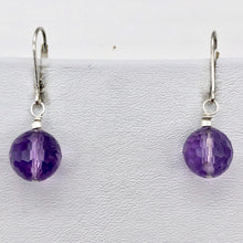 Load image into Gallery viewer, Faceted 10mm Amethyst 925 Sterling Silver Drop/Dangle Lever Back Earrings - PremiumBead Alternate Image 2
