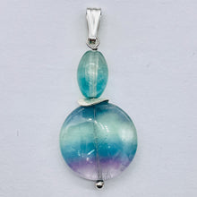 Load image into Gallery viewer, Fluorite Sterling Silver Goddess Dangle Pendant | 2&quot; Long | Blue/Purple | 1 |
